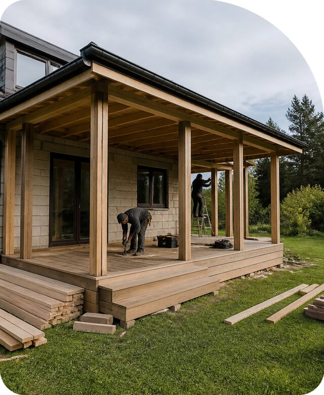 Строительство веранды в Рыбинске по цене от 124896 р. | РадиДОМА-Рбн